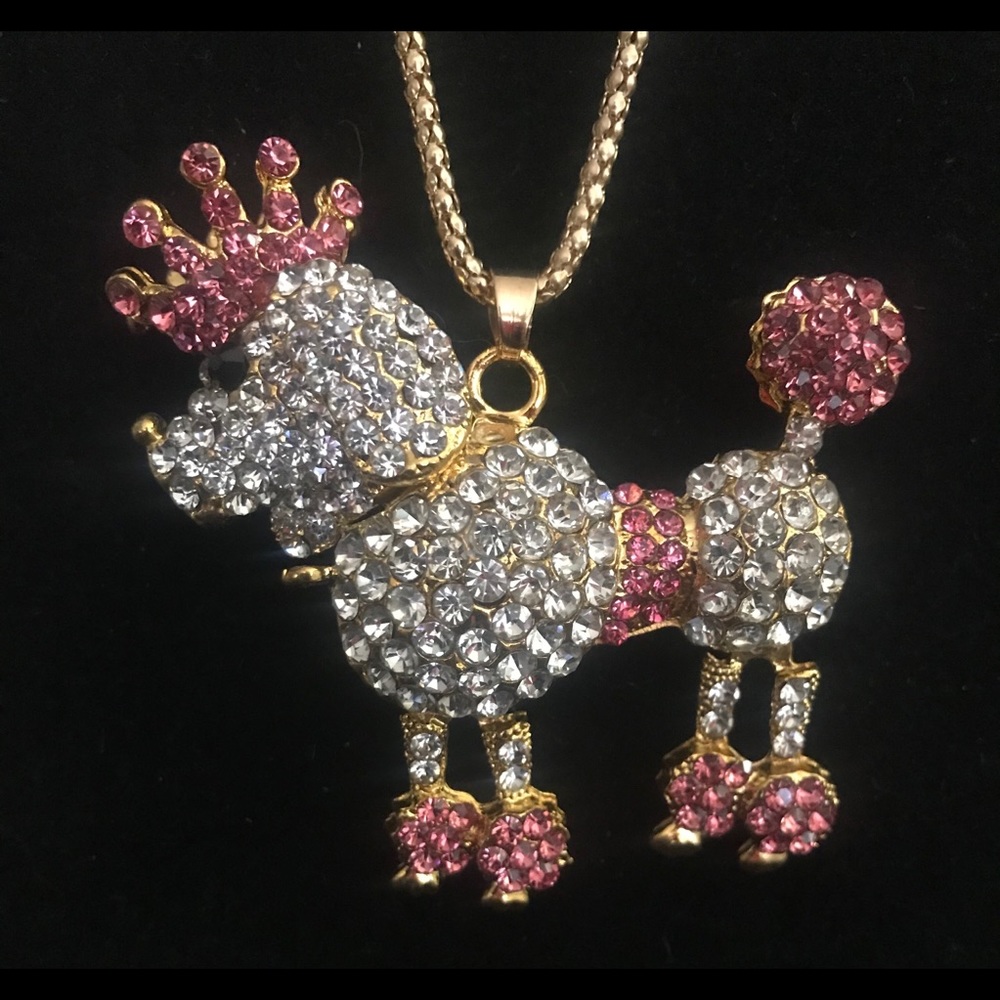 Betsey Johnson Pink Poodle Necklace